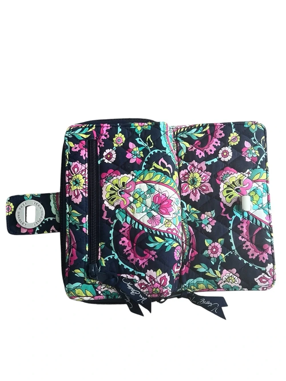 Vera Bradley Petal Paisley Zip Around Wallet Retired ‘14